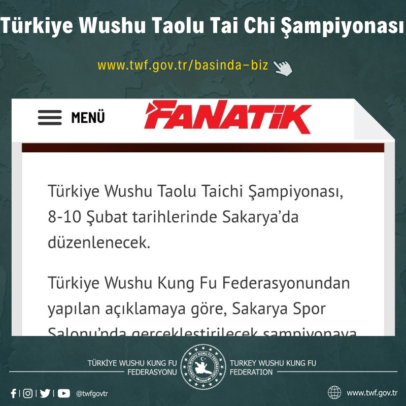 Fanatik Gazetesi Türkiye Taolu Tai Chi Şampiyonası