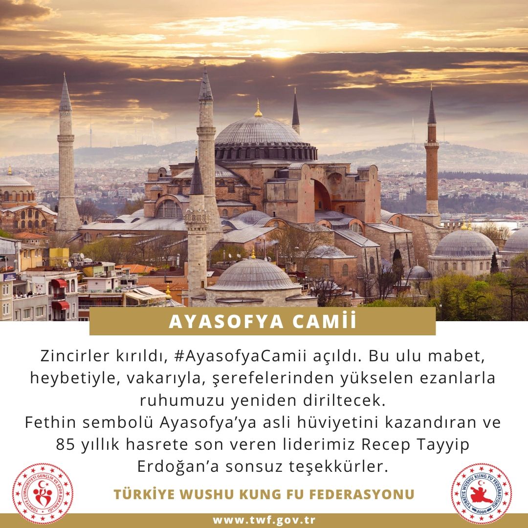 Zincirler kırıldı, #AyasofyaCamii açıldı.