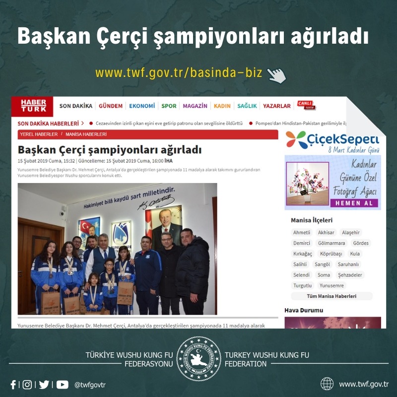 Başkan Çerçi şampiyonları ağırladı