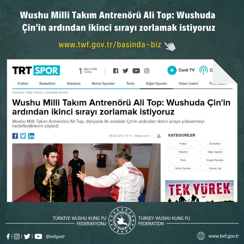 Wushuda Çin'in ardından ikinci sırayı zorlamak istiyoruz