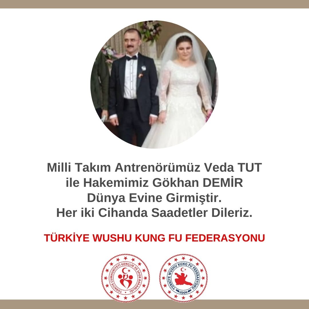 Milli Takım Antrenörümüz Veda TUT ile Hakemimiz Gökhan DEMİR Dünya Evine Girmiştir.