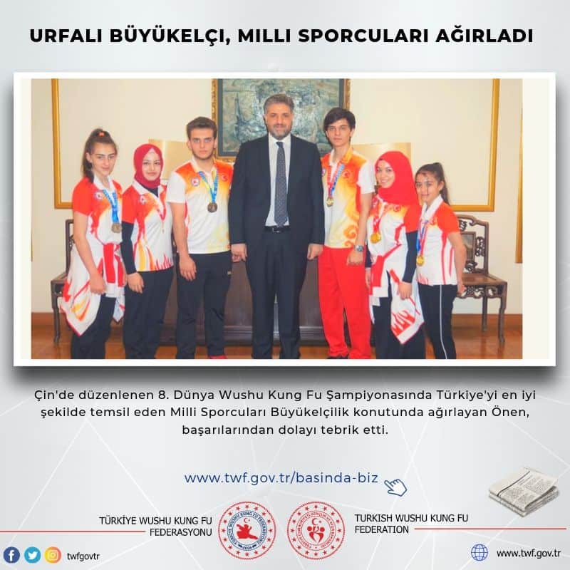Urfalı büyükelçi, milli sporcuları ağırladı