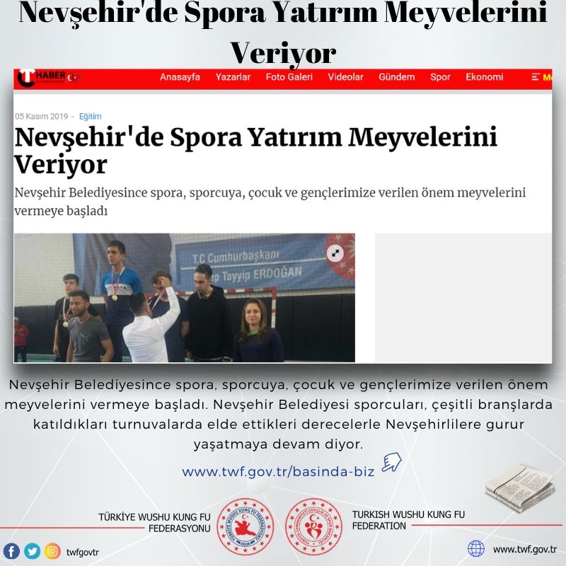 Nevşehir'de Spora Yatırım Meyvelerini Veriyor