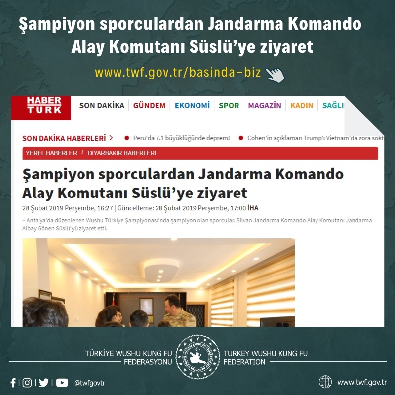 Şampiyon sporculardan Jandarma Komando Alay Komutanı Süslü’ye ziyaret