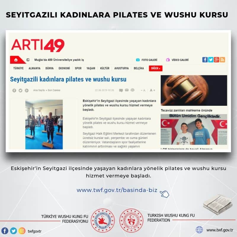 Seyitgazili kadınlara pilates ve wushu kursu
