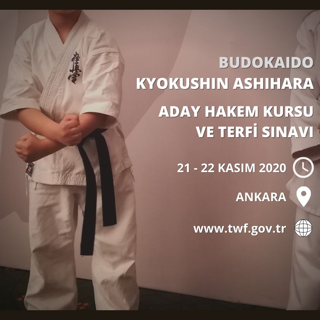 BUDOKAIDO KYOKUSHIN ASHIHARA ADAY HAKEM KURSU VE TERFİ SINAVI ANKARA – 21-22 KASIM 2020