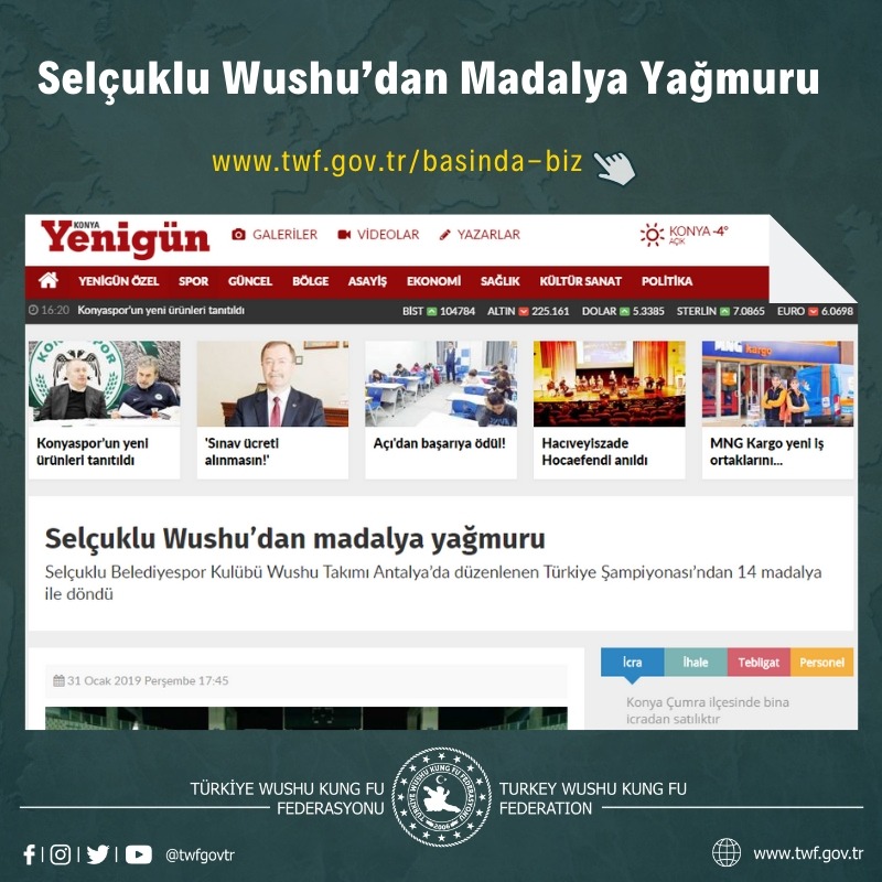 Selçuklu Wushu’dan Madalya Yağmuru