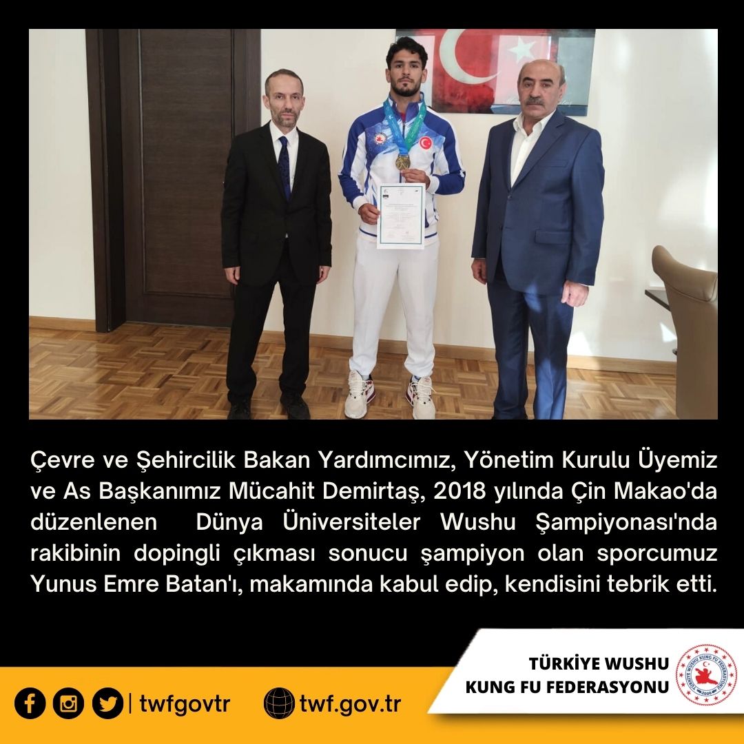 Çevre ve Şehircilik Bakan Yardımcımız, Yönetim Kurulu Üyemiz ve As Başkanımız Mücahit Demirtaş, 2018 yılında Çin Makao'da düzenlenen Dünya Üniversiteler...