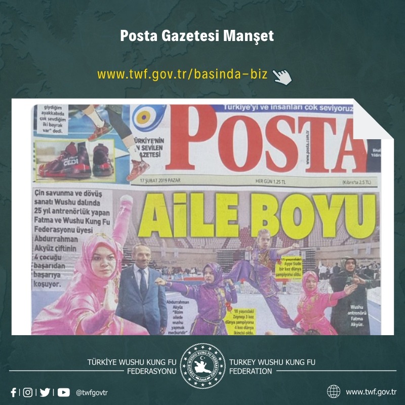 AİLE BOYU SAVUNMA" Bugün ki Posta Gazetesi Manşetindeyiz!