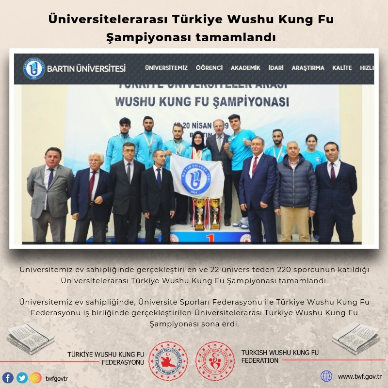 Üniversitelerarası Türkiye Wushu Kung Fu Şampiyonası tamamlandı