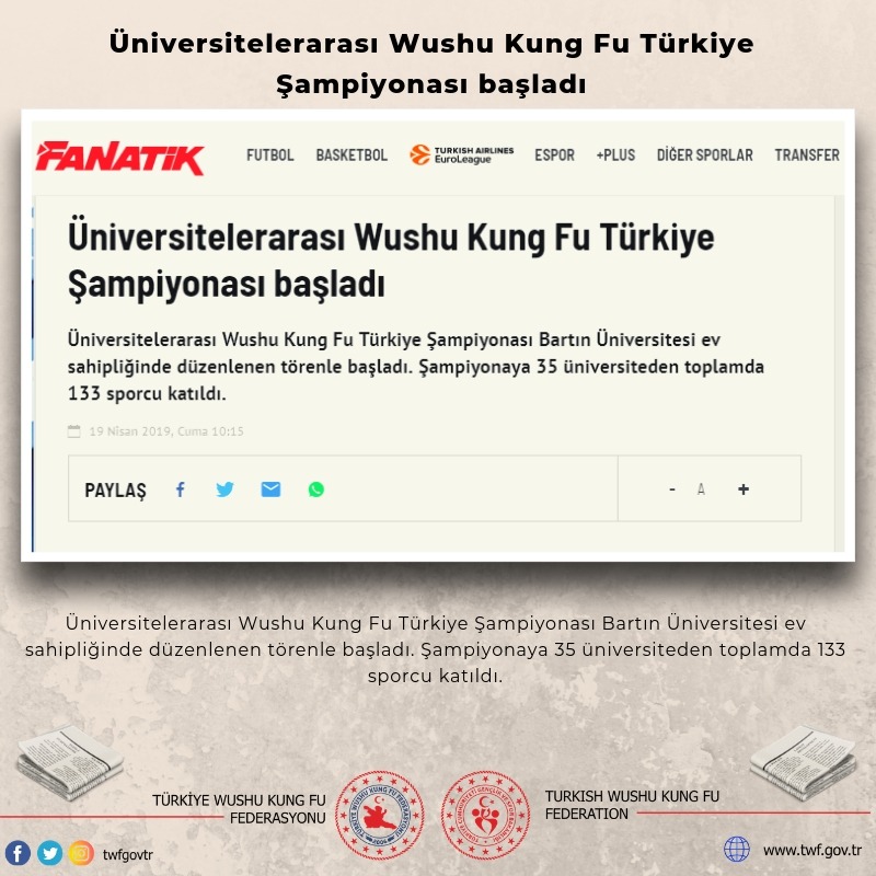 Üniversitelerarası Wushu Kung Fu Türkiye Şampiyonası başladı