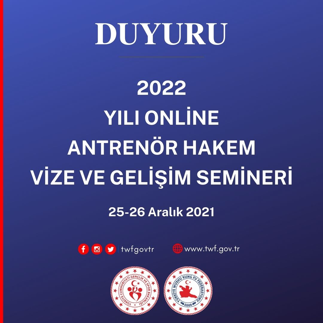 2022 YILI ONLİNE ANTRENÖR-HAKEM VİZE VE GELİŞİM SEMİNERİ