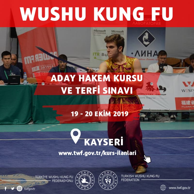 WUSHU ADAY HAKEM KURSU VE TERFİ SINAVI 19-20 EKİM 2019