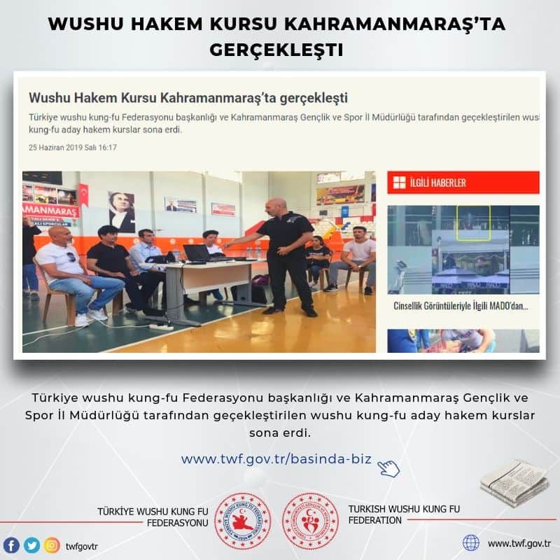 Wushu Hakem Kursu Kahramanmaraş’ta gerçekleşti